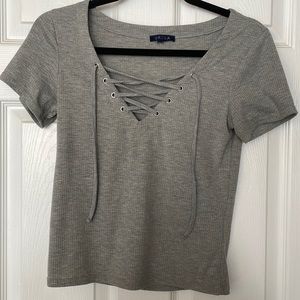 Grey crop tee